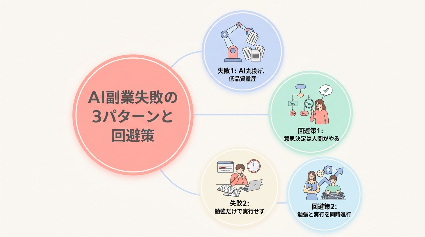 AI副業で失敗する3パターンと回避策