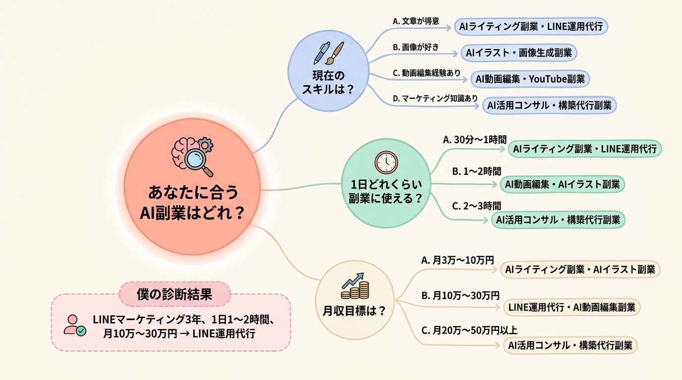 自己診断チャート:あなたに合うAI副業はどれ?
