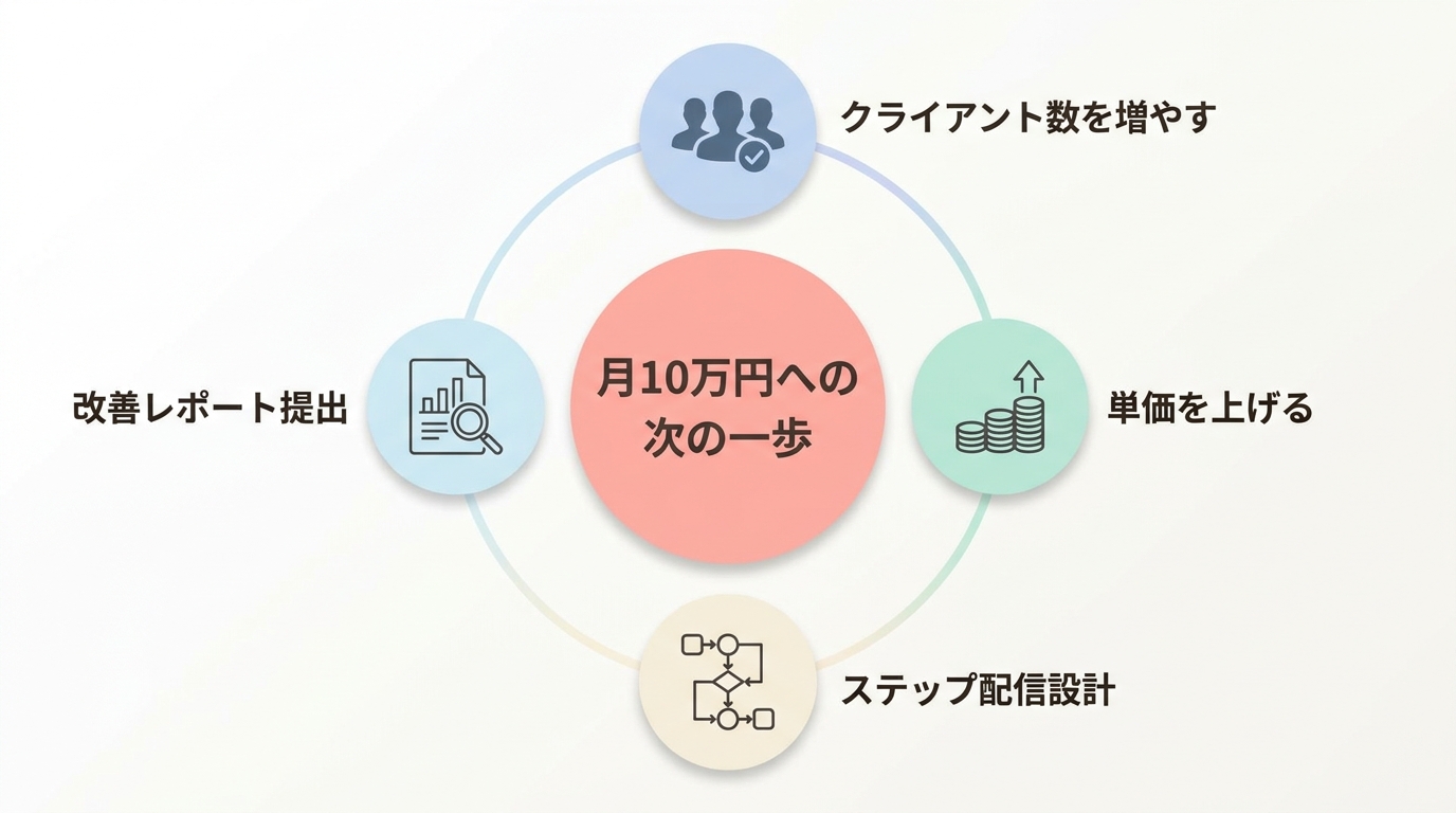 LINE運用代行を月3万円から月10万円に伸ばす次の一歩