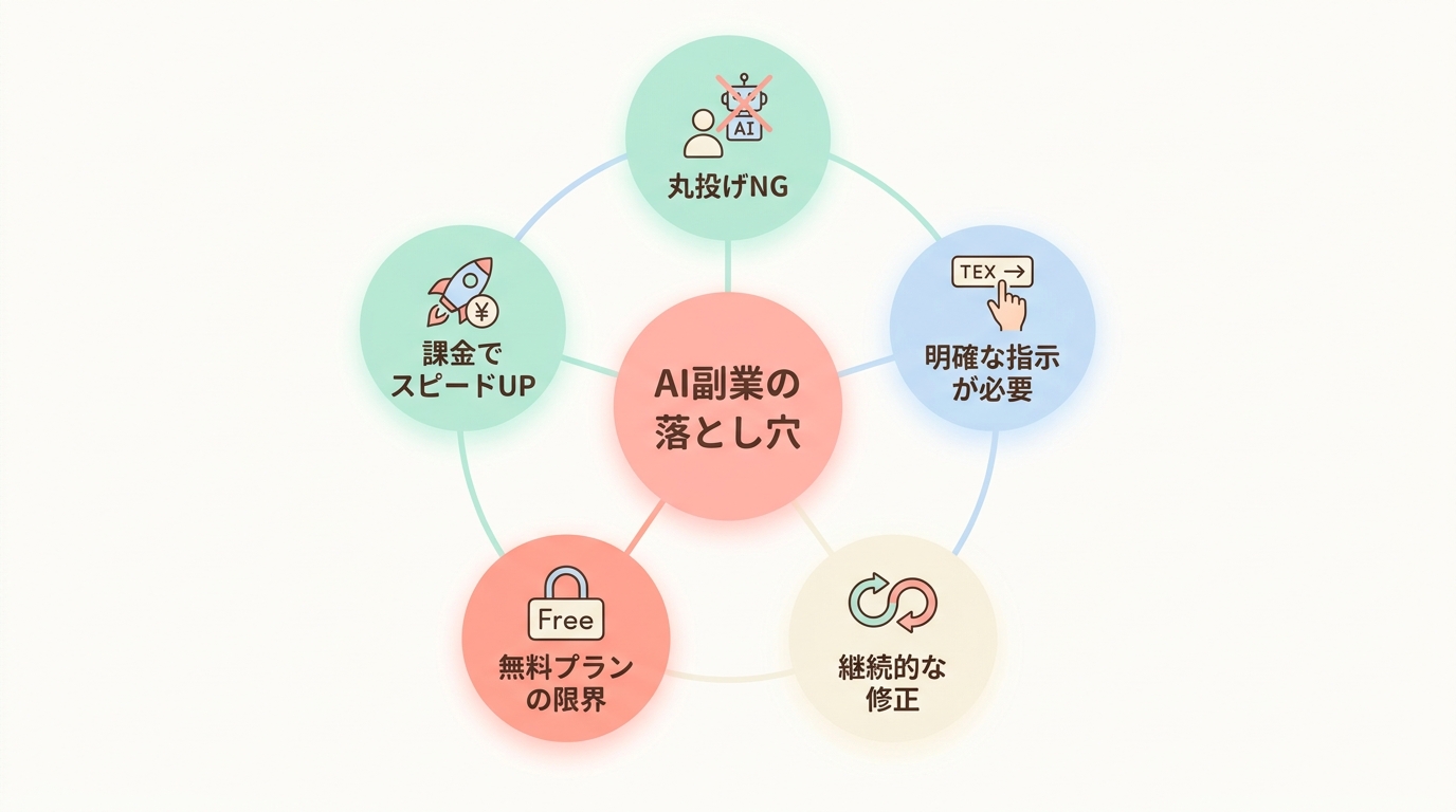 AI副業で失敗しないための3つの注意点