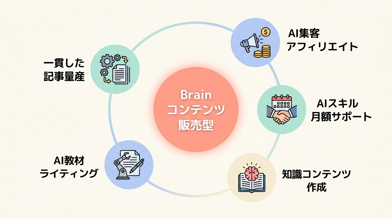 AIを使ったコンテンツ販売の5パターン【Brain活用】