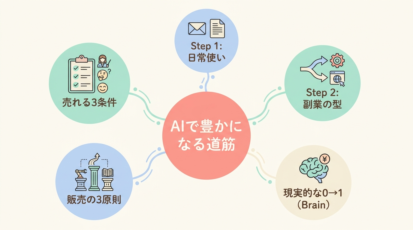 まとめ: AIを使ったコンテンツ販売で「時間もお金も豊かになる」道筋