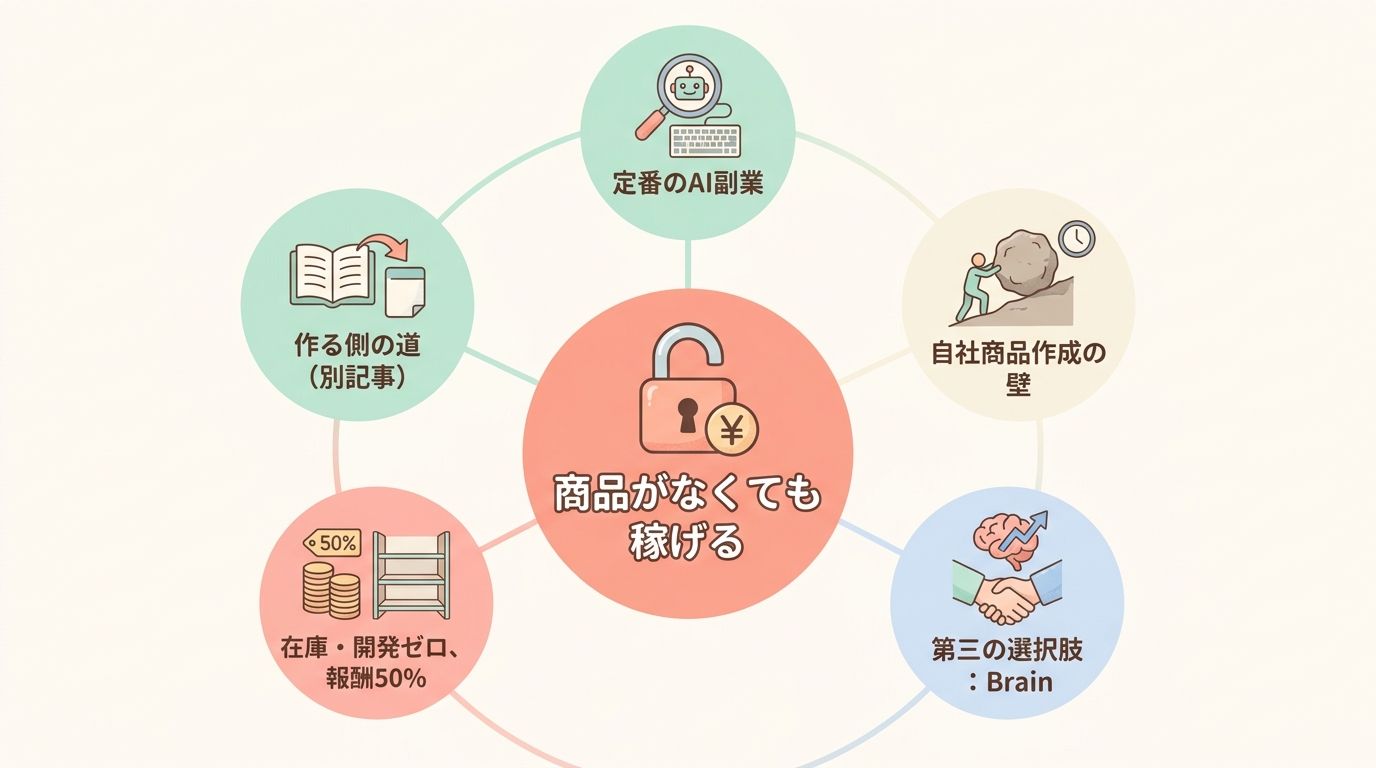 『売れる商品が自分にないと副業で稼げない』は嘘。Brainアフィリエイトという第三の選択肢