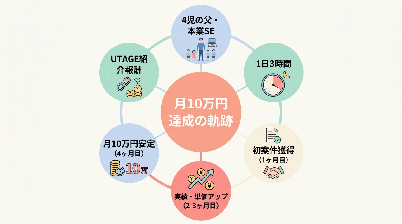 受講生①直樹さん｜4児の父・本業SEが1日3時間で月10万円に届いた4ヶ月