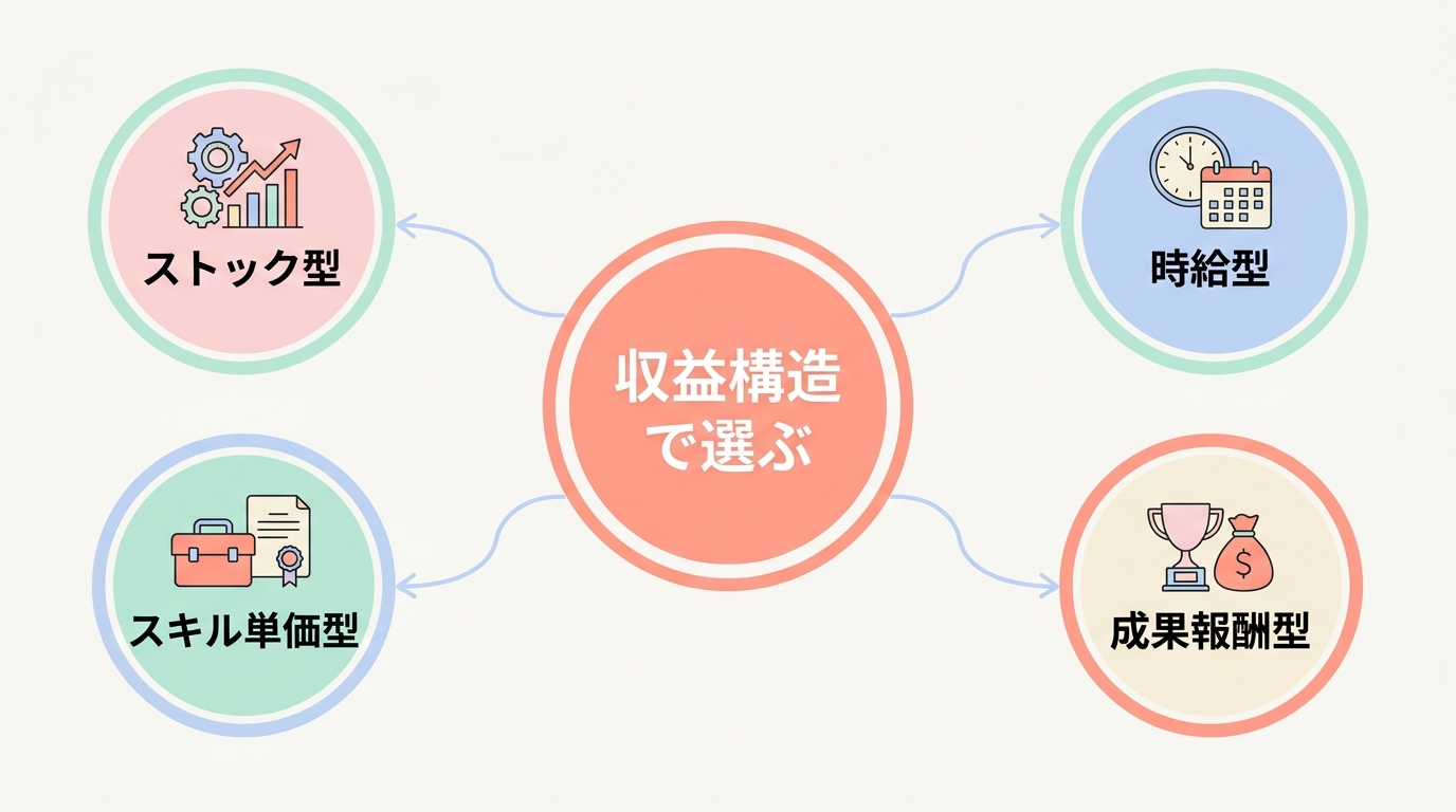 在宅で月10万円を作れる副業の選択肢を「収益構造」で分類する