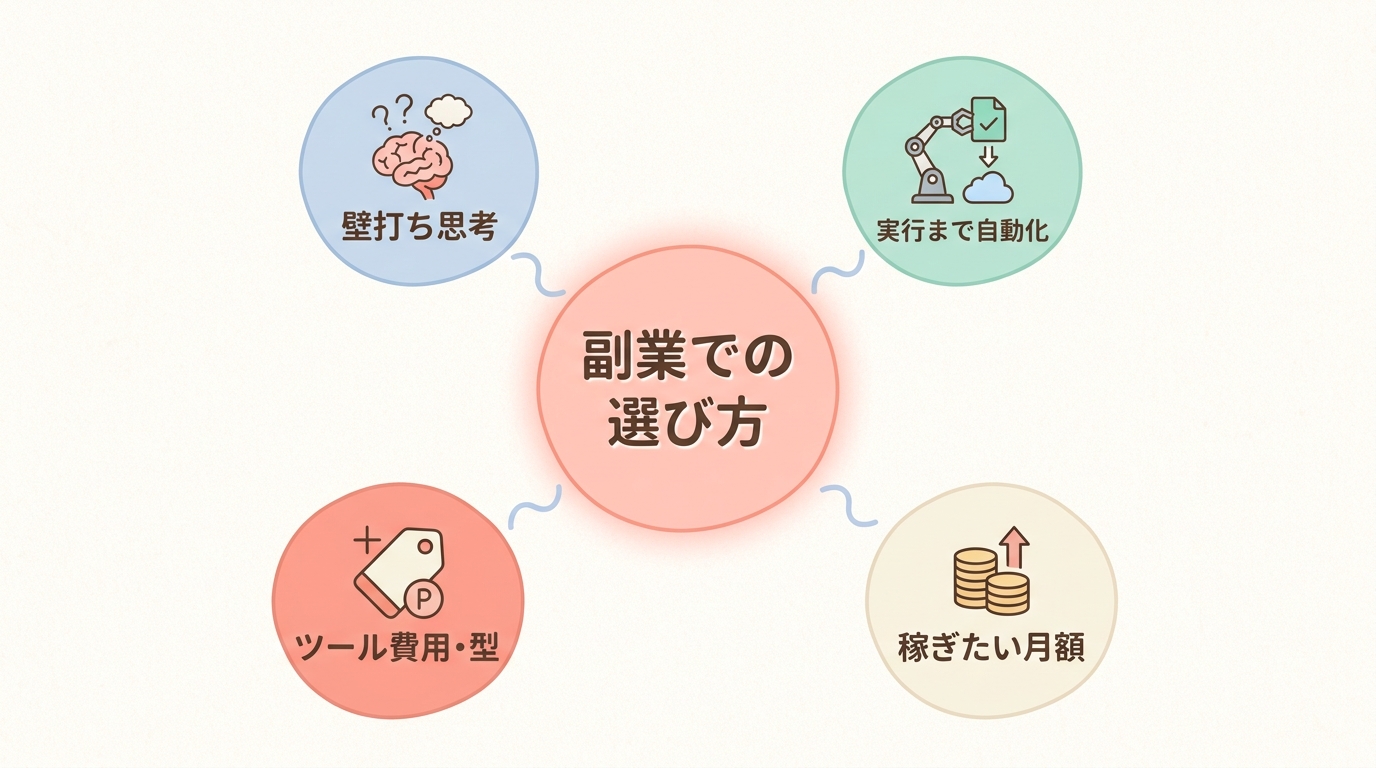 AI文章生成ツールを副業で使うときの「選び方の軸」3つ