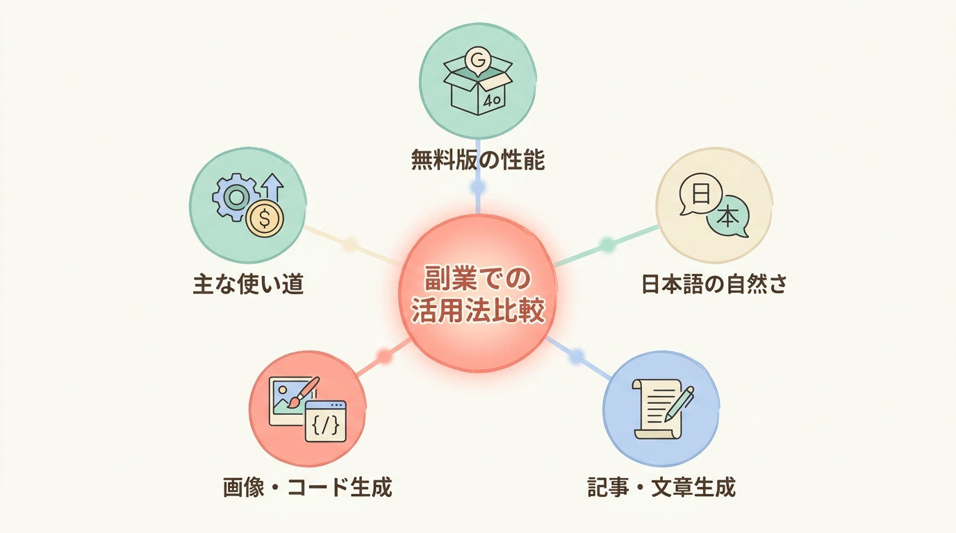 ChatGPT・Claude・Gemini の副業目線比較表