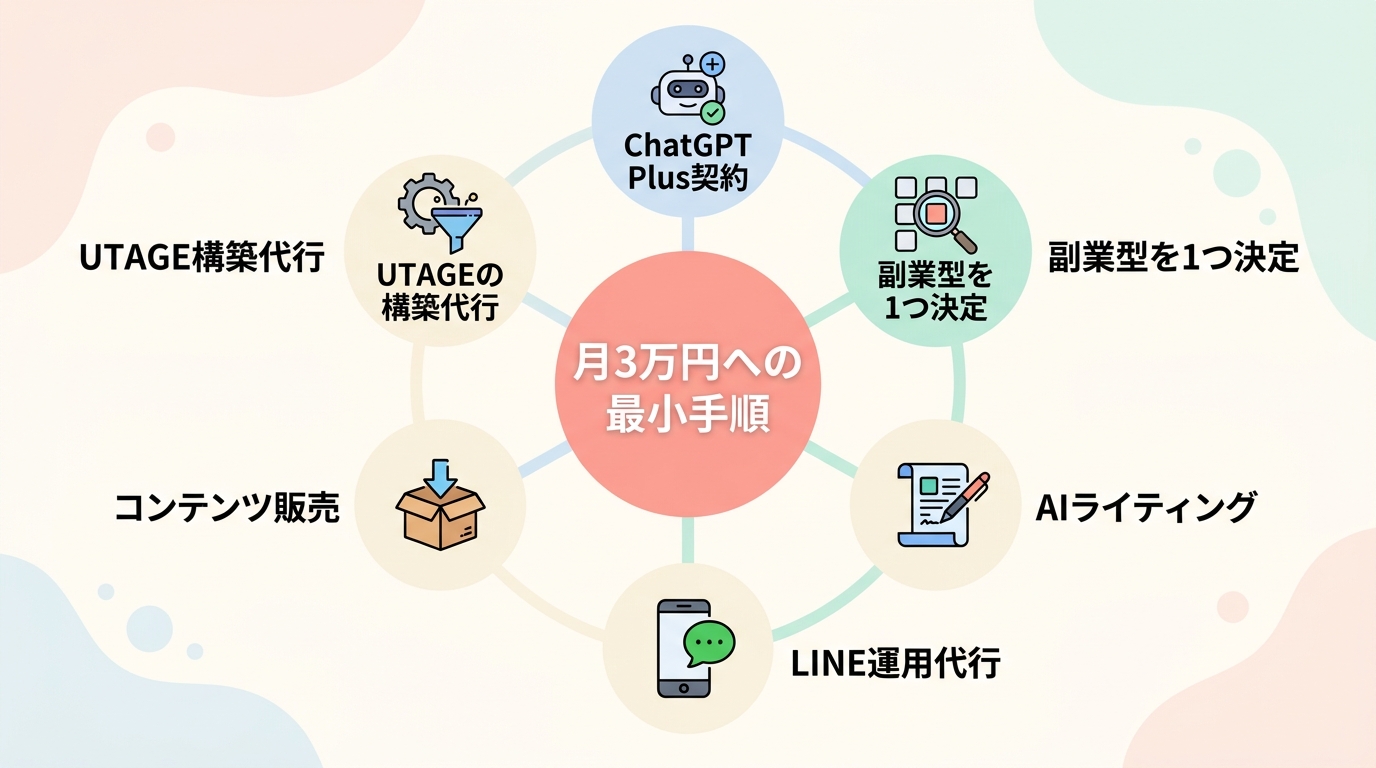 AI副業で月3万円に到達するための最小ステップ