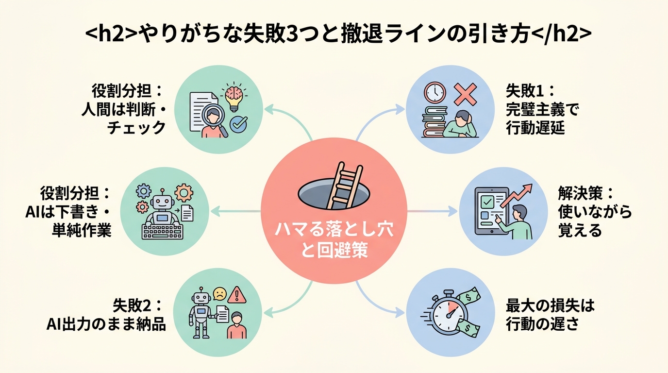 やりがちな失敗3つと撤退ラインの引き方