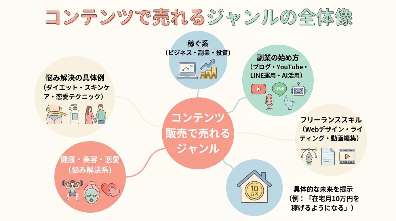 コンテンツで売れるジャンルの全体像