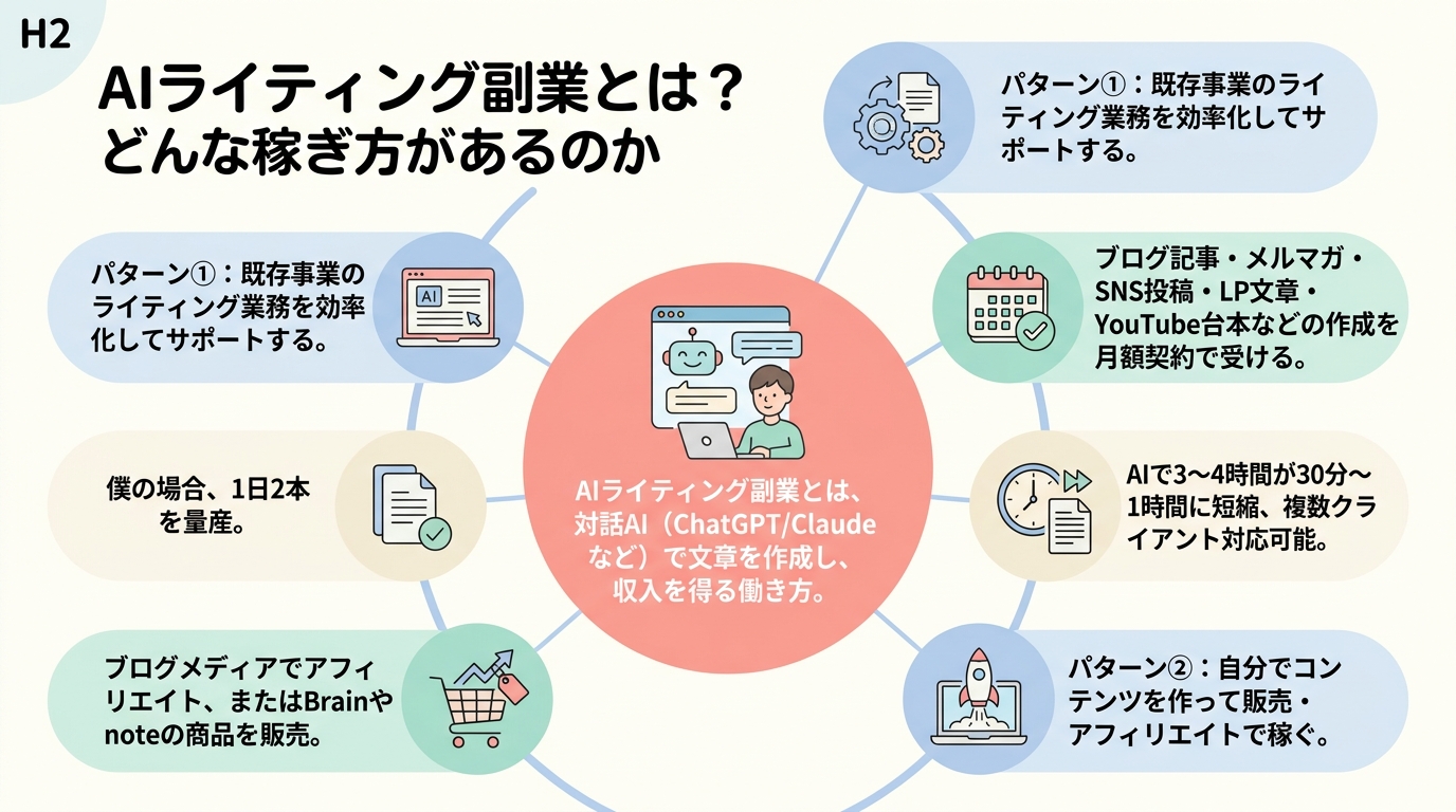AIライティング副業とは？どんな稼ぎ方があるのか