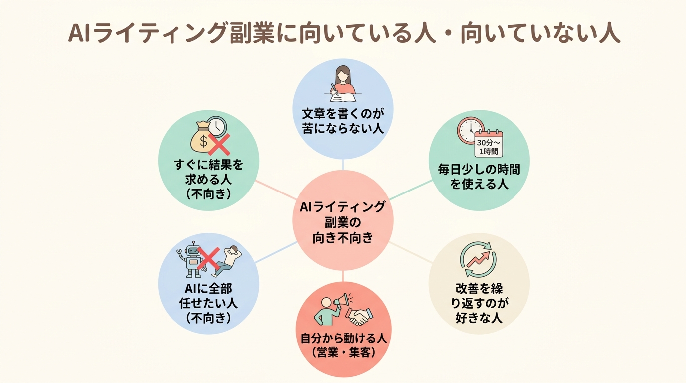 AIライティング副業に向いている人・向いていない人