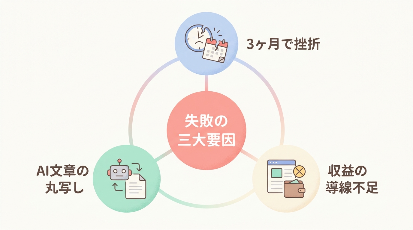 ブログ副業でよくある3つの失敗パターン